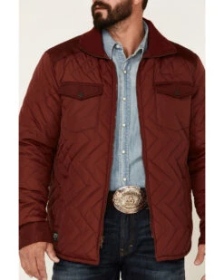 Kimes Ranch Men's Solid Burgundy Skink Zip-Front Quilted Jacket  -Ariat Western Outlet Store 2000360308 640 P3