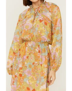 Show Me Your Mumu Women's Cait Midi Groovy Blooms Midi Dress -Ariat Western Outlet Store 2000360777 900 P3