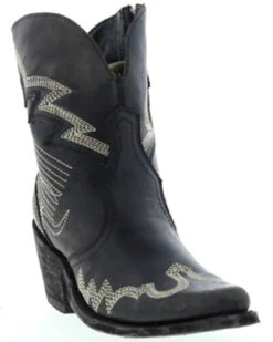Liberty Black Women's Side Bug & Wrinkle Mosel Short Western Boots - Pointed Toe