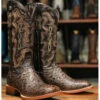Tanner Women's Hand Tooled Floral Western Boots - Broad Square Toe 