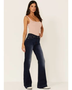 7 For All Mankind Women's Dojo Full Length Flare Denim Jeans -Ariat Western Outlet Store 2000364314 402 P3