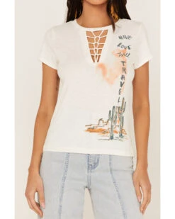 Shyanne Women's Keyhole Desert Graphic Tee -Ariat Western Outlet Store 2000364769 103 P3