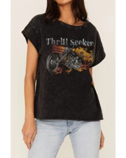 Cleo + Wolf Women's Thrill Seeker Moto Graphic Relaxed Tee -Ariat Western Outlet Store 2000364842 001 P3