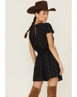 Beyond The Radar Women's Black Ditsy Floral Print Romper  -Ariat Western Outlet Store 2000365051 001 P3