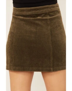 Wishlist Women's Olive Side Button Corduroy Mini Skirt -Ariat Western Outlet Store 2000366228 341 P4