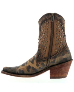 Caborca Silver By Liberty Black Women's Leopard Print Studded Short Western Boots - Pointed Toe 7 Caborca Silver By Liberty Black Women's Leopard Print Studded Short Western Boots - Pointed Toe -Ariat Western Outlet Store 2000366406 200 P3