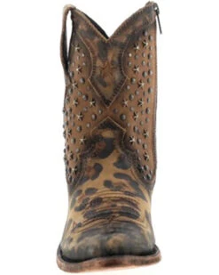 Caborca Silver By Liberty Black Women's Leopard Print Studded Short Western Boots - Pointed Toe 8 Caborca Silver By Liberty Black Women's Leopard Print Studded Short Western Boots - Pointed Toe -Ariat Western Outlet Store 2000366406 200 P4