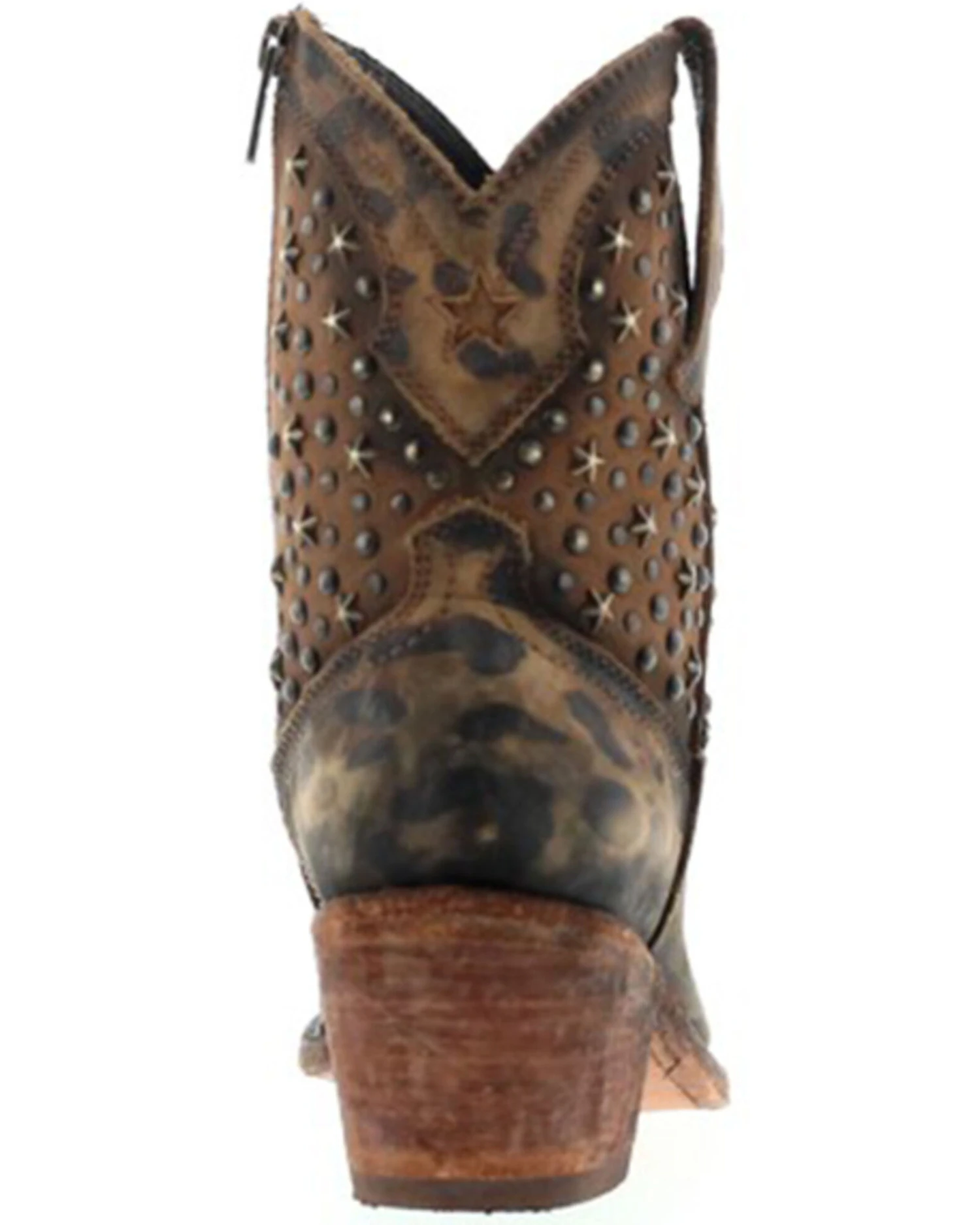Caborca Silver By Liberty Black Women's Leopard Print Studded Short Western Boots - Pointed Toe 5 Caborca Silver By Liberty Black Women's Leopard Print Studded Short Western Boots - Pointed Toe - Image 5