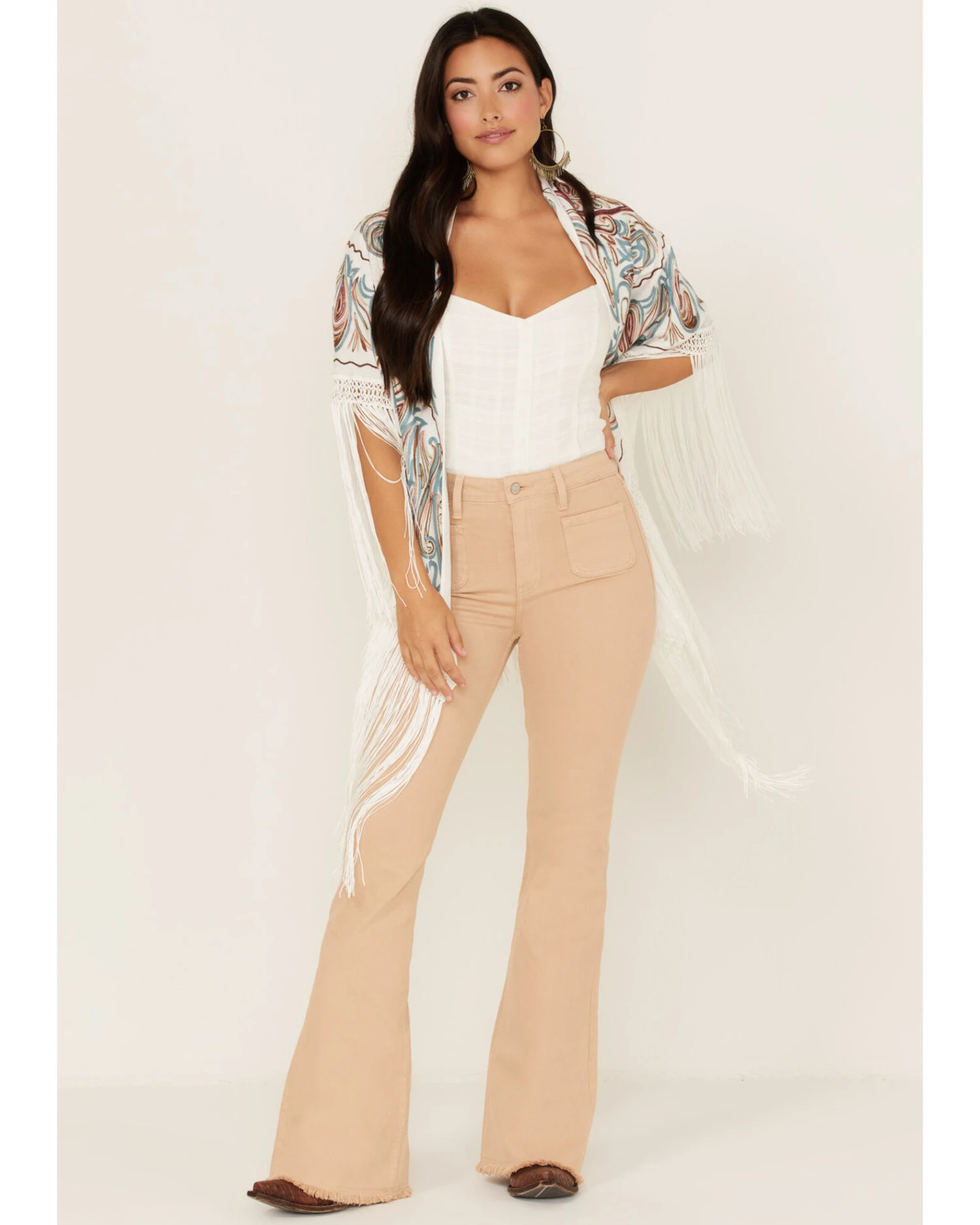 Idyllwind Women's Music City Embroidered Fringe Shawl 3 Idyllwind Women's Music City Embroidered Fringe Shawl - Image 3