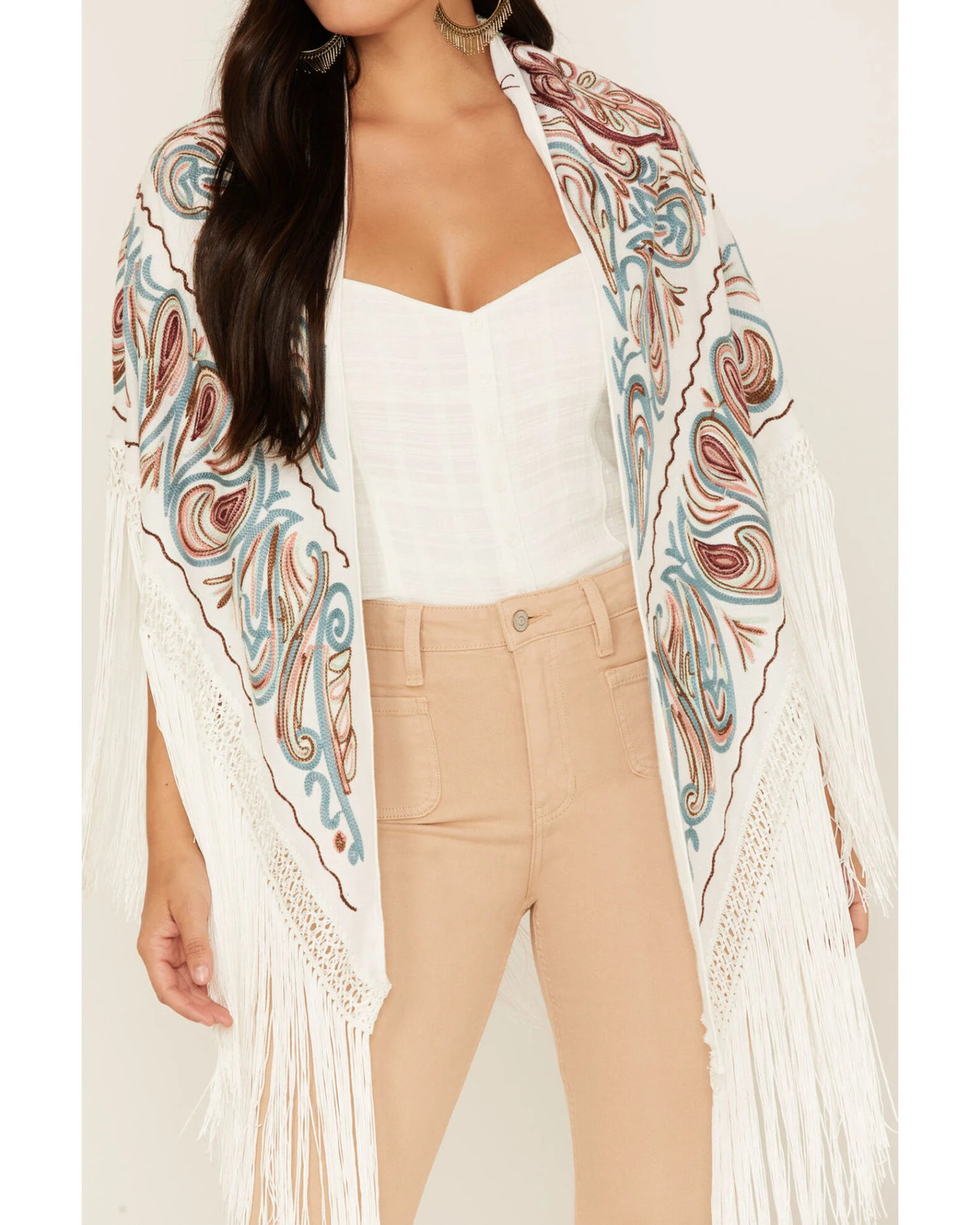 Idyllwind Women's Music City Embroidered Fringe Shawl 4 Idyllwind Women's Music City Embroidered Fringe Shawl - Image 4