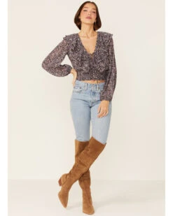 Lush Women's Floral Cinch Front Top -Ariat Western Outlet Store 2000367357 001 P4