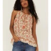 Patrons Of Peace Women's Fonda Border Floral Print Sleeveless Top