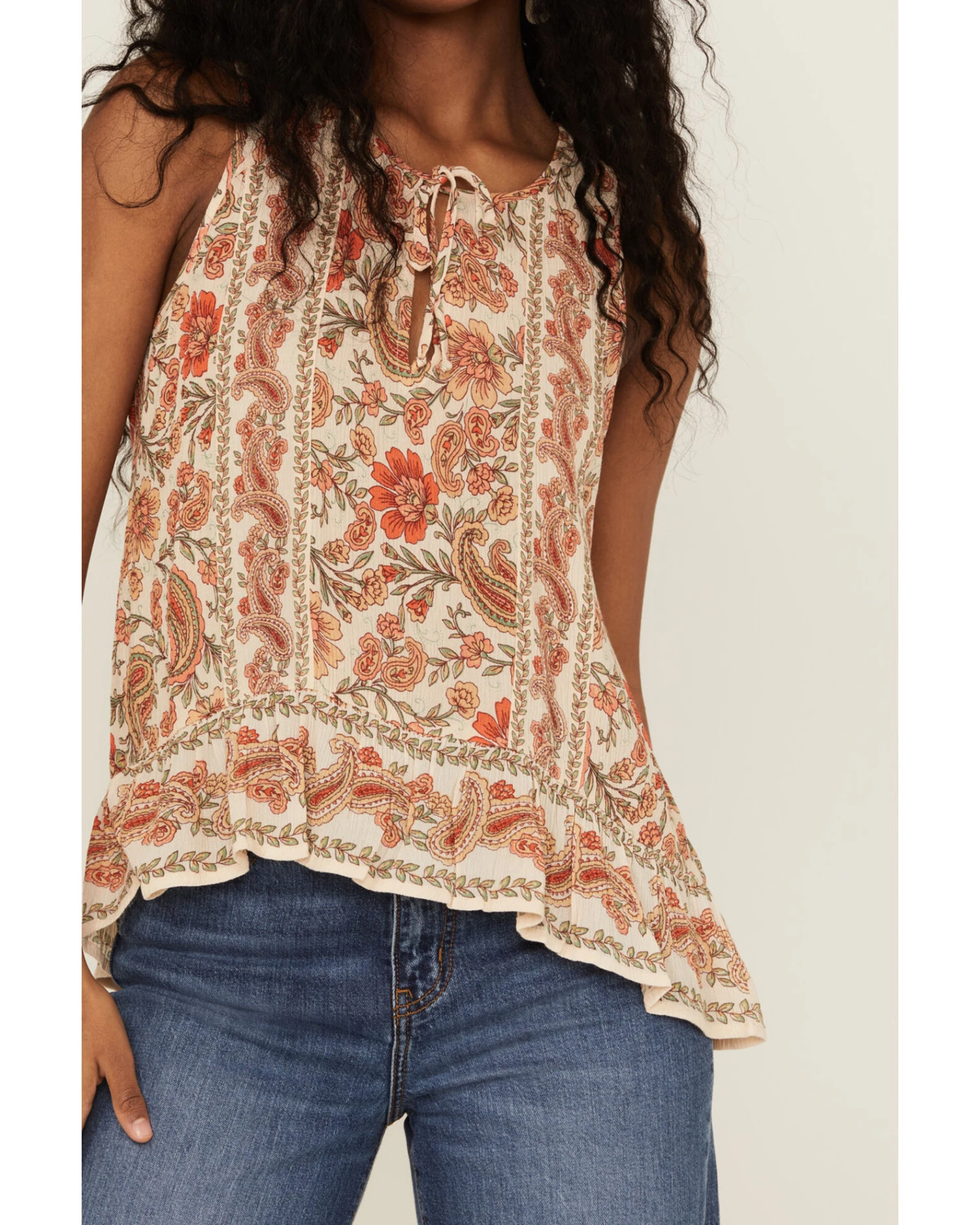 Patrons Of Peace Women's Fonda Border Floral Print Sleeveless Top 3 Patrons Of Peace Women's Fonda Border Floral Print Sleeveless Top - Image 3