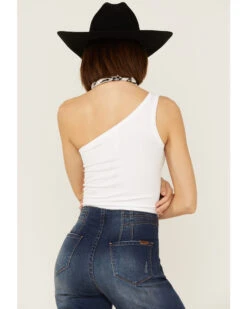 Fornia Women's Top One White One Shoulder Ribbed Cami Top -Ariat Western Outlet Store 2000368172 100 P3