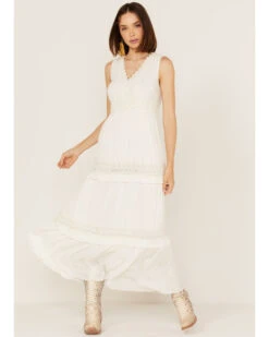 Cotton & Rye Women's Tiered Lace Maxi Dress