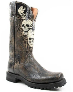 Dan Post Men's Skulls Motorcycle Western Boot - Square Toe