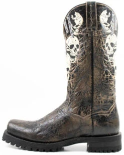 Dan Post Men's Skulls Motorcycle Western Boot - Square Toe -Ariat Western Outlet Store 2000371083 001 P3