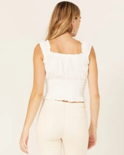 Jolt Women's Floral Embroidered Smocked Tank Top -Ariat Western Outlet Store 2000371509 105 P4