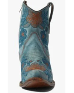 Corral Women's Flower Embroidered Ankle Western Booties - Snip Toe -Ariat Western Outlet Store 2000371822 400 P3