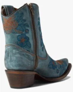 Corral Women's Flower Embroidered Ankle Western Booties - Snip Toe -Ariat Western Outlet Store 2000371822 400 P4