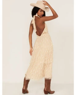 Flying Tomato Women's Floral Lace Halter Tiered Midi Dress -Ariat Western Outlet Store 2000372491 110 P4