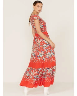 Miss Me Women's Floral Print Split Hem Maxi Dress 7 Miss Me Women's Floral Print Split Hem Maxi Dress -Ariat Western Outlet Store 2000372858 600 P4
