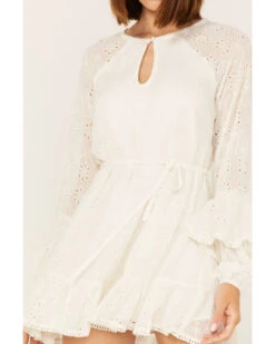 Shyanne Women's Eyelet Lace Long Sleeve Mini Dress -Ariat Western Outlet Store 2000372956 103 P3