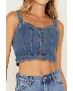 Shyanne Women's Medium Wash Corset Crop Top -Ariat Western Outlet Store 2000373011 414 P3
