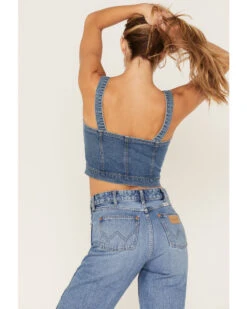 Shyanne Women's Medium Wash Corset Crop Top -Ariat Western Outlet Store 2000373011 414 P4