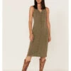 Cleo + Wolf Women's Ribbed Tank Midi Dress