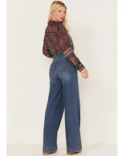Shyanne Women's Medium Wash High Rise Belted Trouser Wide Jeans -Ariat Western Outlet Store 2000373379 414 P3
