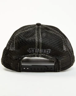 Shyanne Women's Black Distressed Longhhorn Mesh-Back Baseball Hat -Ariat Western Outlet Store 2000374315 001 P3
