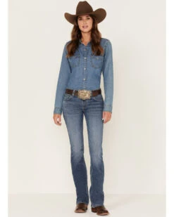 Wrangler Retro Women's Medium Wash Mid Rise Mae Megan Bootcut Jeans