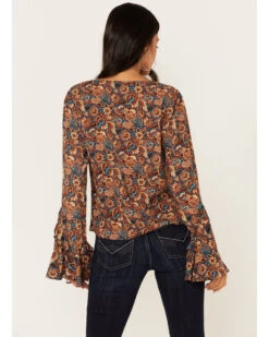 Idyllwind Women's Rouge Paisley Print Lace-Up Top -Ariat Western Outlet Store 2000375297 401 P3