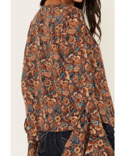 Idyllwind Women's Rouge Paisley Print Lace-Up Top -Ariat Western Outlet Store 2000375297 401 P4