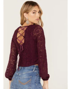 Idyllwind Women's Date Night Floral Lace Crop Top -Ariat Western Outlet Store 2000375302 500 P3