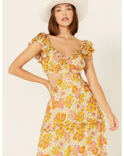 Cleobella Women's Floral Print Ruffle Clara Dress -Ariat Western Outlet Store 2000375820 900 P3