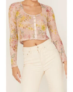 Free People Women's Angelina Floral Print Crop Top -Ariat Western Outlet Store 2000376774 680 P3