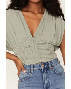 Free People Women's Aria Ruched Corset Crop Top -Ariat Western Outlet Store 2000378055 341 P3