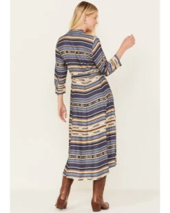 Stetson Women's Serape Stripe Print Long Sleeve Midi Dress -Ariat Western Outlet Store 2000378246 400 P4
