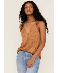 Vocal Women's Studded Faux Suede Cami Top