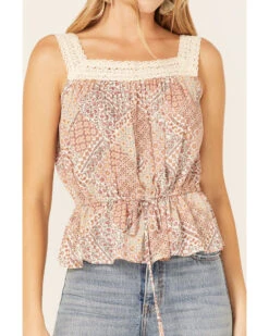 Wild Moss Women's Floral Paisley Patchwork Crochet Tank Top -Ariat Western Outlet Store 2000378753 103 P3