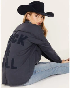 Revel Women's Rock & Roll Embroidered Long Sleeve Shacket 