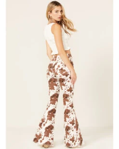 Saints & Hearts Women's High Rise Cow Print Flare Jeans -Ariat Western Outlet Store 2000379203 103 P3
