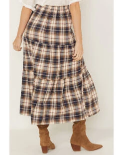 Cleo + Wolf Women's Plaid Print Button Front Midi Skirt -Ariat Western Outlet Store 2000380778 681 P4
