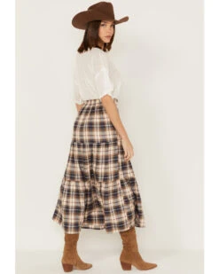 Cleo + Wolf Women's Plaid Print Button Front Midi Skirt -Ariat Western Outlet Store 2000380778 681 P5