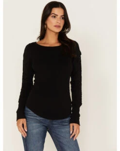 Free People Women's Daisy Chain Cuff Knit Long Sleeve Top