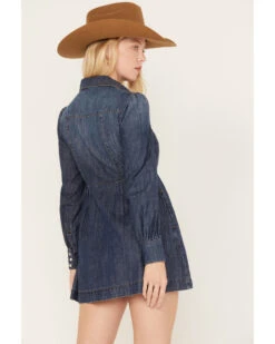 Shyanne Women's Medium Wash Long Sleeve Denim Shirt Dress -Ariat Western Outlet Store 2000381369 414 P4