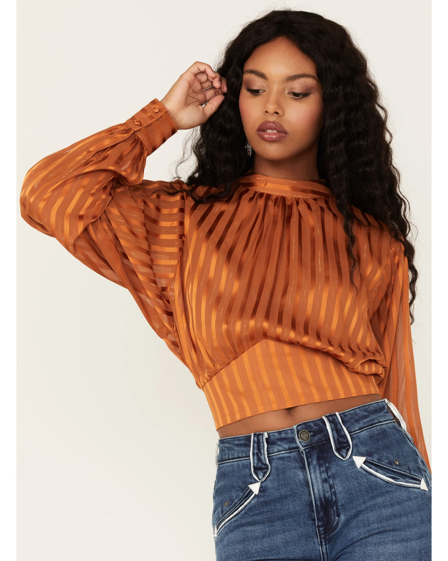 Flying Tomato Women's Shadow Stripe Top 2 Flying Tomato Women's Shadow Stripe Top - Image 2