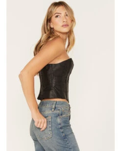 Understated Leather Women's Vixen Boned Leather Patched Corset -Ariat Western Outlet Store 2000381557 001 P3